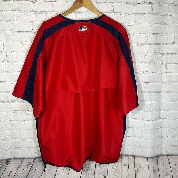 Majestic Boston Red Socks Pullover Windbreaker  size XL Red Blue Baseball 80s - Picture 8 of 11